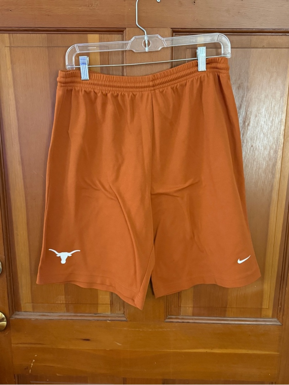 Nike Men’s Orange Athletic Shorts with White Logos